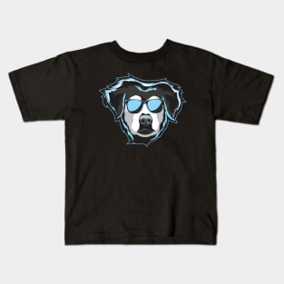 Goberian Glow: Casual Neon Artwork for Doggo Fans Kids T-Shirt